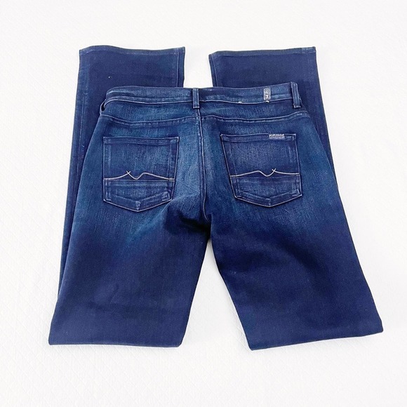 7 For All Mankind High Waist Bootcut Dark Wash Denim Jeans SZ29 - Picture 3 of 7